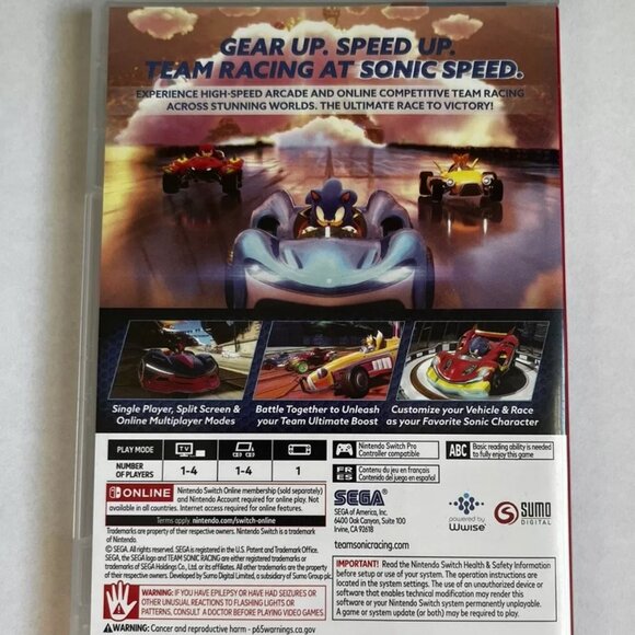 Team Sonic Racing (Nintendo Switch Game) - Picture 2 of 3